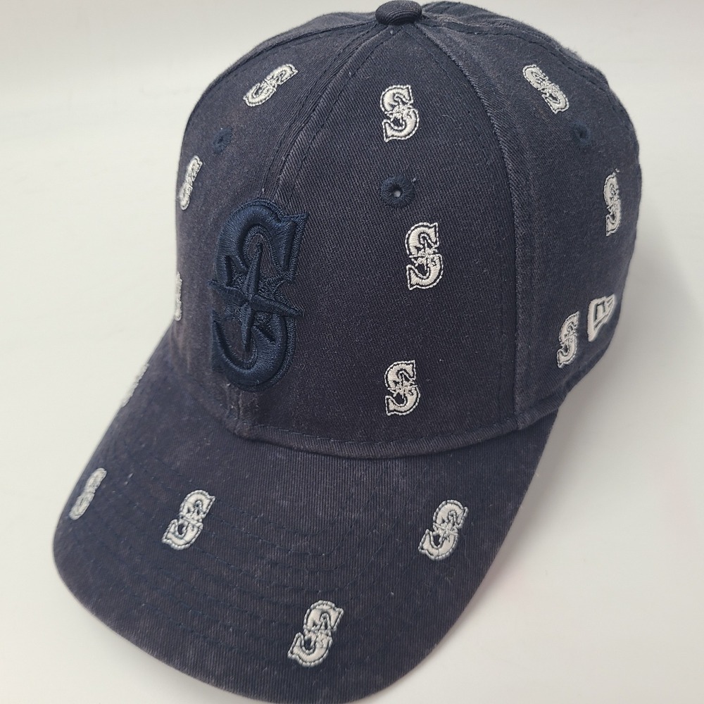 Women Seattle Mariners Hat Strapback New Era 9Twenty Blue White All Over Print
